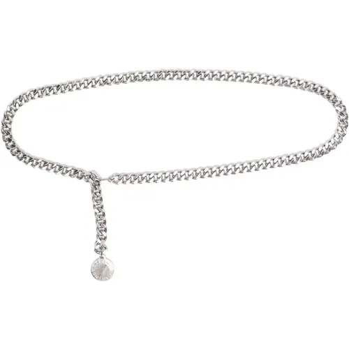 Silver Falabella Belt with Circular Medallion , female, Sizes: L - Stella Mccartney - Modalova