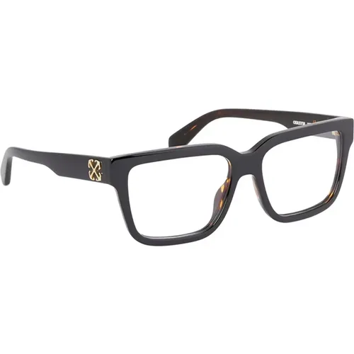 Stilvolle schwarze Brille mit Havana-Akzenten - Off White - Modalova