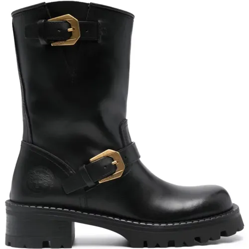 Chunky Biker Boots with Medusa Motif , female, Sizes: 6 1/2 UK, 3 UK, 5 1/2 UK, 3 1/2 UK - Versace - Modalova