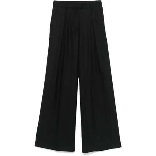 Palazzo Trousers Twill Weave , female, Sizes: L, XS, M, 2XS - Semicouture - Modalova