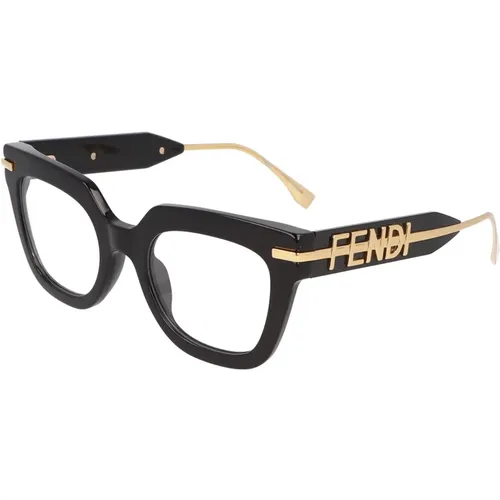 Quadratische Acetatbrille Modell Fe50065I , unisex, Größe: 50 MM - Fendi - Modalova