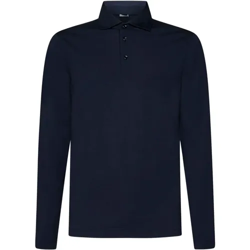 Blauer Langarm-T-Shirt für Männer - Malo - Modalova