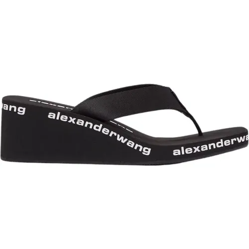 Logo Wedge Sandals , female, Sizes: 6 UK, 7 UK - alexander wang - Modalova