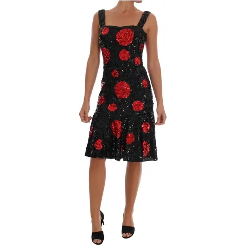 Red Polka Sequined Shift Dress - Dolce & Gabbana Pre-owned - Modalova