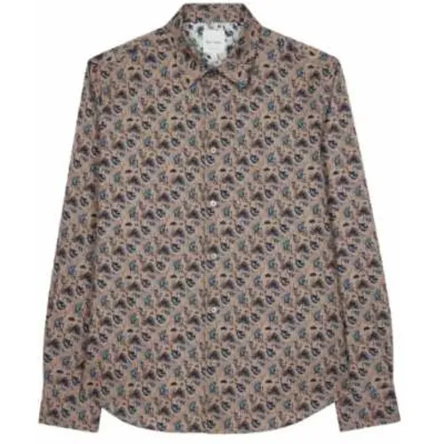 Thistleberry Blumiges Taupe Hemd , Herren, Größe: 3XL - Paul Smith - Modalova