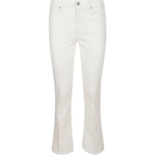 Stilvolle Slim-Fit Weiße Baumwoll-Denim-Jeans , Damen, Größe: W27 - Dondup - Modalova