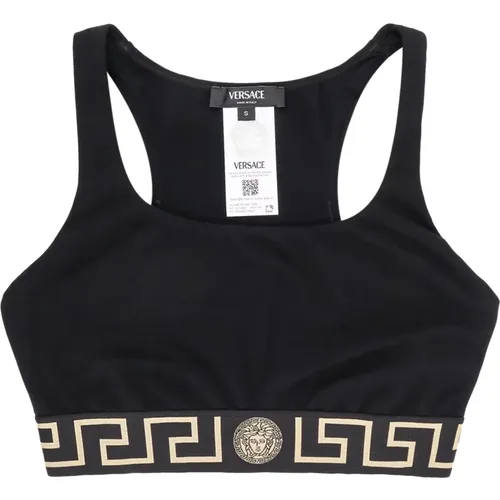 Sleeveless Top with La Greca Motif , female, Sizes: L, S - Versace - Modalova