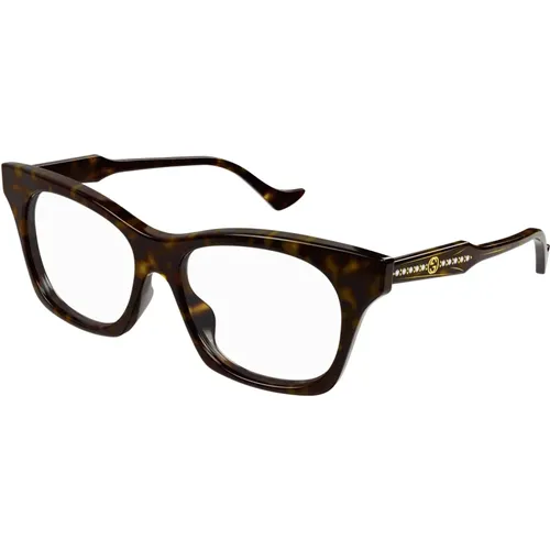 Dark Havana Eyewear Frames , unisex, Größe: 55 MM - Gucci - Modalova