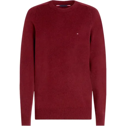 Bordeaux Strickpullover Regular Fit , Herren, Größe: L - Tommy Hilfiger - Modalova