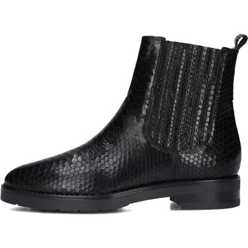 Schwarze Chelsea Boots mit Schlangenmuster , Damen, Größe: 41 EU - Notre-v - Modalova