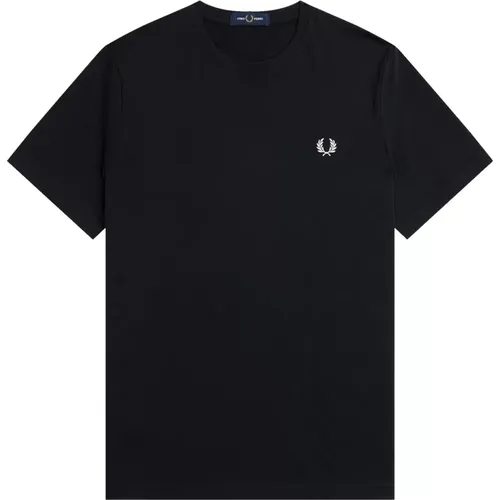 Back Graphic T-Shirt with Laurel Crown Print , male, Sizes: L, XL - Fred Perry - Modalova