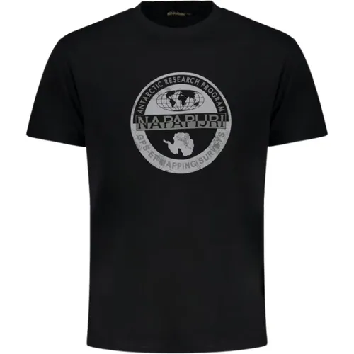Schwarzes Logo-Print-Shirt , Herren, Größe: M - Napapijri - Modalova