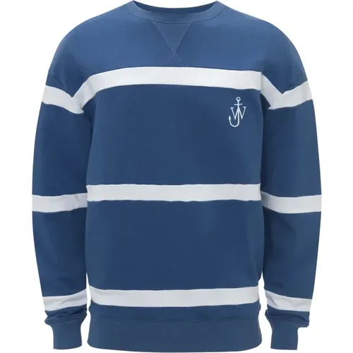 Striped Sweatshirt with Anchor Logo , male, Sizes: XL, L - JW Anderson - Modalova