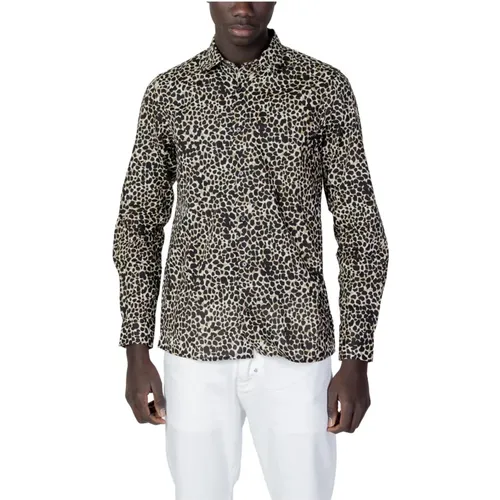 Leopard Print Button-Front Shirt , male, Sizes: 2XL - Antony Morato - Modalova