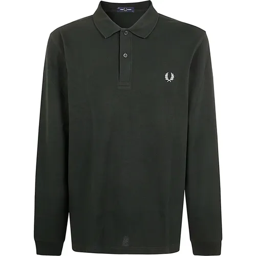 Nachtgrünes Langarmshirt , Herren, Größe: XL - Fred Perry - Modalova