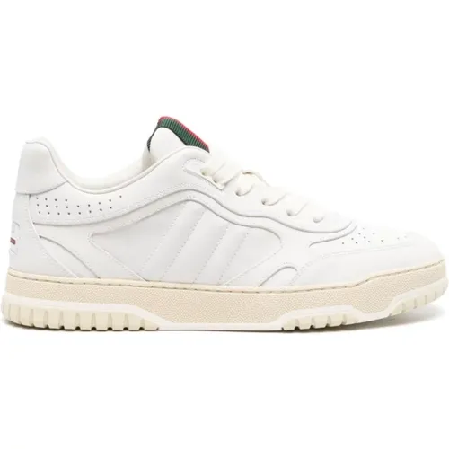 Leather Sneakers with Web-Stripe Trim , female, Sizes: 4 UK, 2 1/2 UK, 4 1/2 UK, 2 UK, 5 1/2 UK, 3 UK - Gucci - Modalova