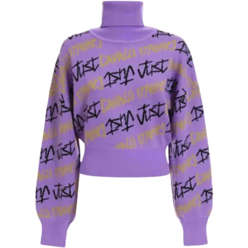 Sweater mit Script Logo Jacquard , Damen, Größe: M - Just Cavalli - Modalova