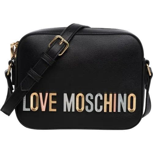 Logo Crossbody Bag with Rhinestones , female, Sizes: ONE SIZE - Love Moschino - Modalova