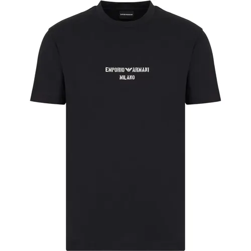 Reine Baumwoll-Militärstyle T-Shirts , Herren, Größe: XL - Emporio Armani - Modalova