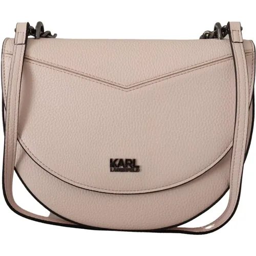 Elegant Mauve Light Leather Shoulder Bag , female, Sizes: ONE SIZE - Karl Lagerfeld - Modalova