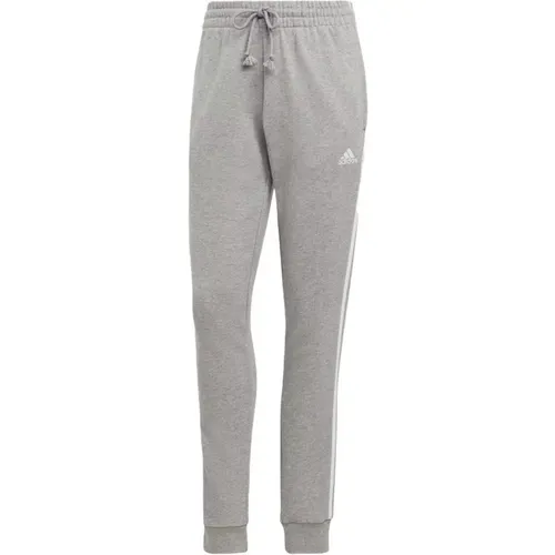 Essentials French Terry Cuffed 3 Bandas Lange Hose , Damen, Größe: L - Adidas - Modalova