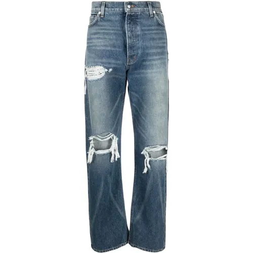 Blaue Denim Jeans mit Auffälligenähten , Herren, Größe: W31 - Rhude - Modalova