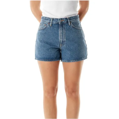High-Waist Weitbein Denim Shorts , Damen, Größe: W31 - Nudie Jeans - Modalova