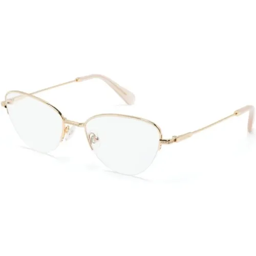 Goldene Optische Brille mit Stil , Damen, Größe: 53 MM - Swarovski - Modalova