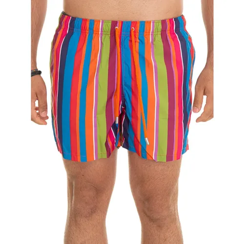 Striped Boardshort with Front and Back Logo , male, Sizes: XL, 2XL, M, L - Gallo - Modalova