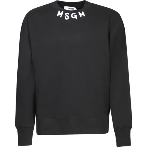 Schwarzer Sweatshirt Stilvoll Aw24 , Herren, Größe: S - MSGM - Modalova