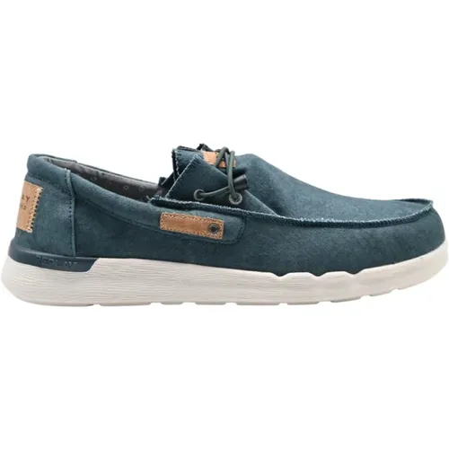 Lässige Schnürschuhe Navy Baumwolle , Herren, Größe: 44 EU - Replay - Modalova