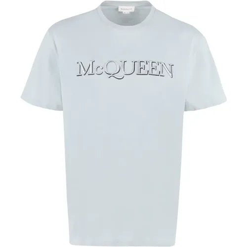 Baumwoll-T-Shirt mit Logo , Herren, Größe: L - alexander mcqueen - Modalova