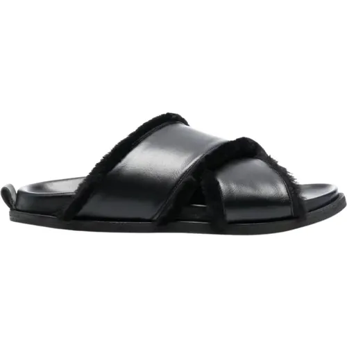 Shierling and leather crossed sandals , female, Sizes: 7 UK, 3 UK, 5 UK, 6 UK - Forte Forte - Modalova