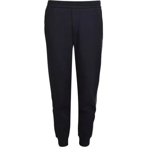 Navy Blue Double Jersey Jogger Pants with Elastic Side Bands , male, Sizes: XL - Emporio Armani - Modalova
