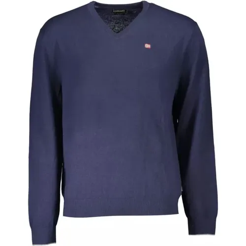 Wool V-Neck Sweater , male, Sizes: M - Napapijri - Modalova