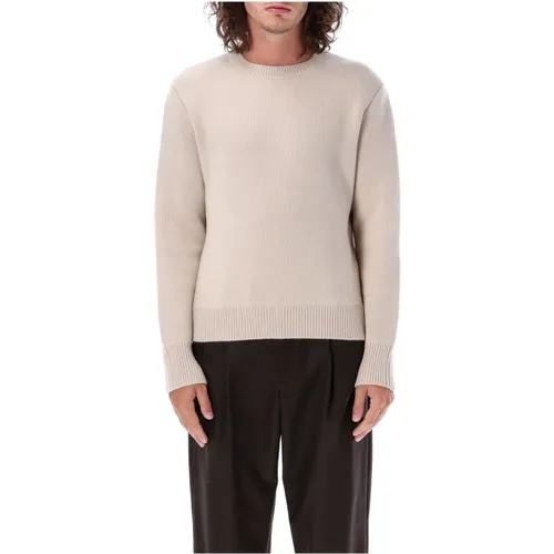 Mens Cable Knit Crewneck Sweater Aw23 , male, Sizes: M, XL - Lanvin - Modalova