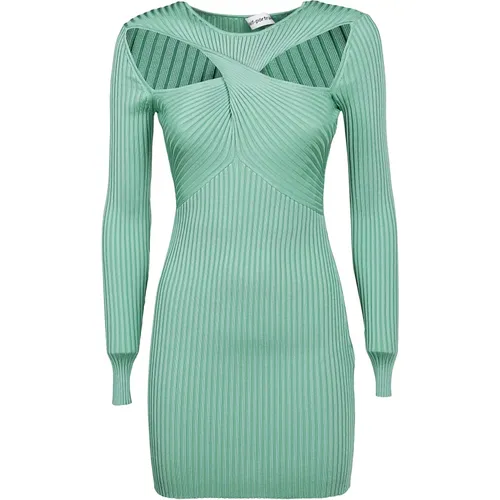 Ribbed Knit Cut Out Mini Dress , female, Sizes: L - Self Portrait - Modalova