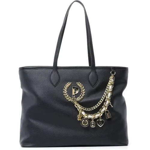 Shoulder Bag with Metal Logo Detail , female, Sizes: ONE SIZE - Pollini - Modalova