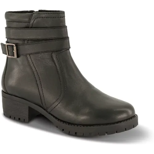 Bequemer Stiefel mit Blockabsatz und Riemen-Details , Damen, Größe: 37 EU - Nordic Softness - Modalova