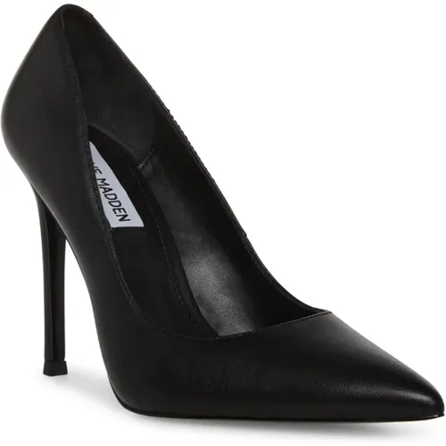Evelyn Decolette Leather Heels , female, Sizes: 7 UK - Steve Madden - Modalova