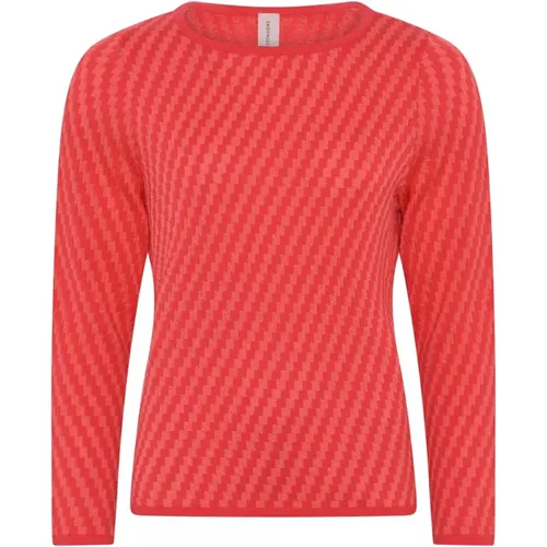 Besondere karierte Pullover-Bluse in Lutus Pink , Damen, Größe: S - Skovhuus - Modalova