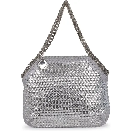 Silver Beaded Mini Shoulder Bag with Sequin Embroidery , female, Sizes: ONE SIZE - Stella Mccartney - Modalova