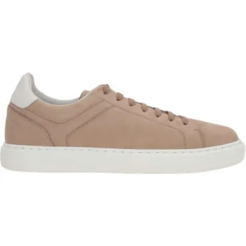 Low-Top Sneakers with Leather Lining and Rubber Sole , male, Sizes: 9 UK - BRUNELLO CUCINELLI - Modalova