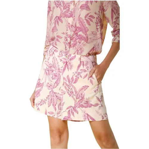 Blumenmuster Chino Bermuda Shorts , Damen, Größe: L - Mason's - Modalova
