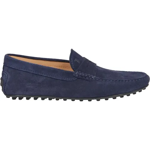 Blaue Wildleder Loafer Schuhe , Herren, Größe: 42 1/2 EU - TOD'S - Modalova