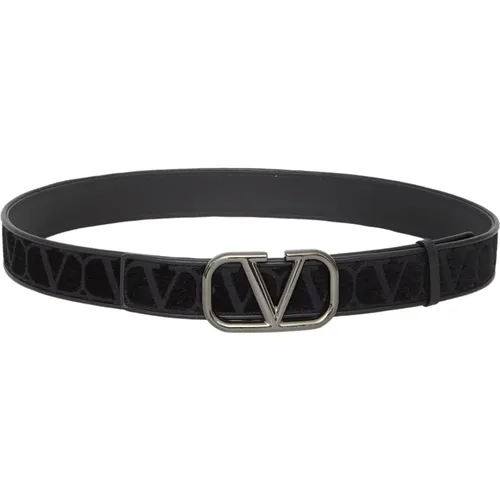 Velvet Toile Iconographe Belt , male, Sizes: 90 CM, 100 CM, 85 CM, 105 CM, 95 CM - Valentino Garavani - Modalova