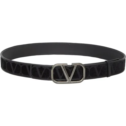 Velvet Toile Iconographe Belt , male, Sizes: 90 CM, 100 CM, 85 CM, 95 CM - Valentino Garavani - Modalova