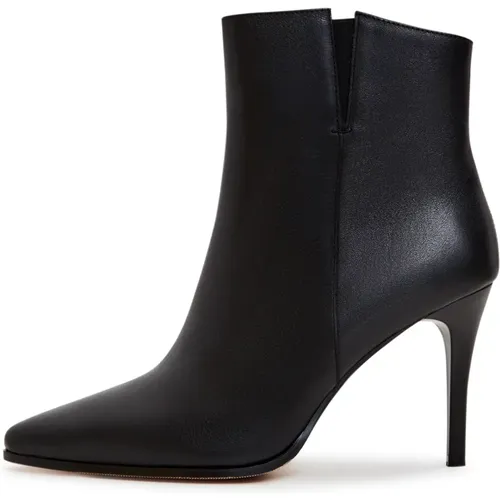 Schwarze Leder High Heel Stiefeletten , Damen, Größe: 40 EU - Cesare Gaspari - Modalova