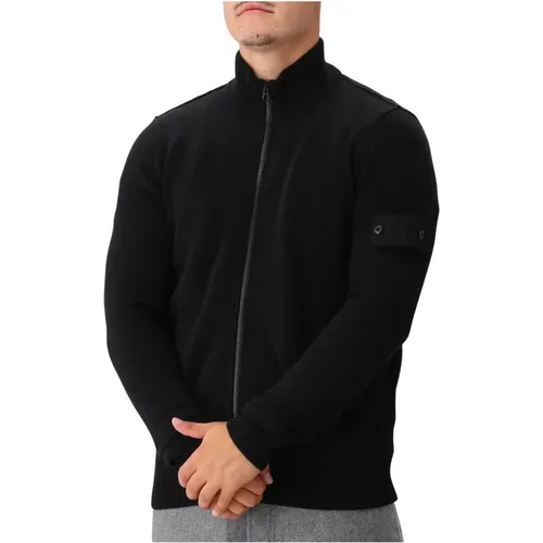 Schwarzer Wollstrickpullover , Herren, Größe: L - Stone Island - Modalova