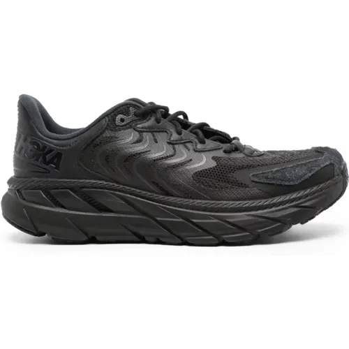 Schwarze Ledersneaker mit Mesh-Einsätzen , Herren, Größe: 40 1/2 EU - Hoka One One - Modalova